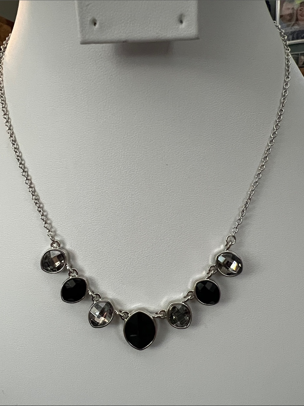 Paparazzi Silver Tone Black and Gray Stone Necklace - Women Jewelry